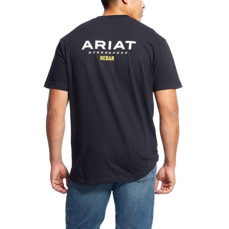 Camisetas Ariat Rebar Cotton Strong Logo Negras Hombre - Chile 465-CEMZQN